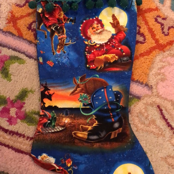 Armadillo cowboy Christmas stocking - Picture 2 of 3